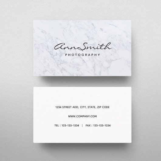 白モダン大理石 名刺