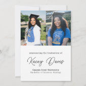 白モダン学年と写真卒業 案内状 (裏面)