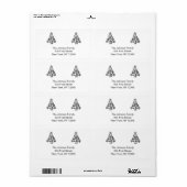 白モダン差出人住所ラベル ラベル (フルシート)