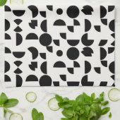 白モダン幾何エレガント部部族 キッチンタオル (折り畳み)