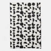 白モダン幾何エレガント部部族 キッチンタオル (縦)