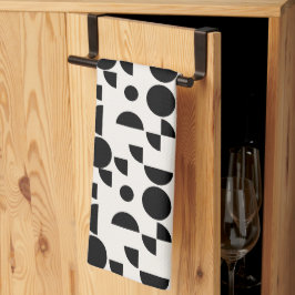 白モダン幾何エレガント部部族 キッチンタオル