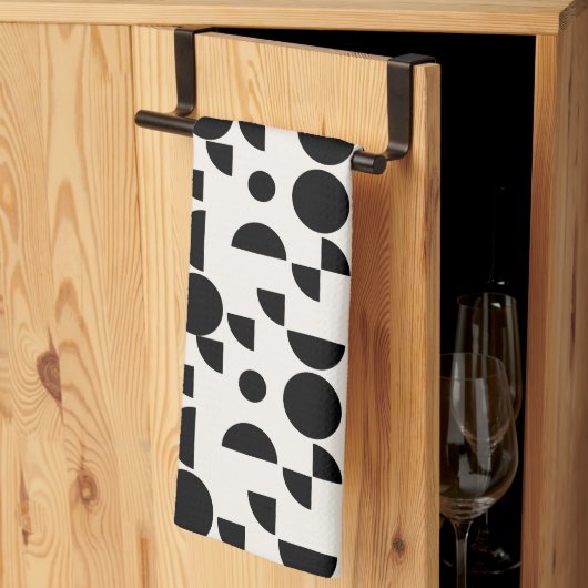 白モダン幾何エレガント部部族 キッチンタオル (三つ折り)