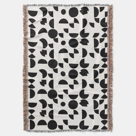 白モダン幾何エレガント部部族 スローブランケット (正面縦)