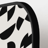 白モダン幾何エレガント部部族 ピックルボールラケット (左詳細)