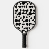 白モダン幾何エレガント部部族 ピックルボールラケット (裏面)