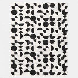 白モダン幾何エレガント部部族 フリースブランケット