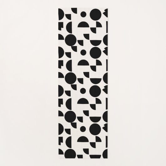 白モダン幾何エレガント部部族 ヨガマット (正面)