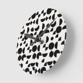 白モダン幾何エレガント部部族 ラウンド壁時計 (傾斜)