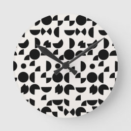 白モダン幾何エレガント部部族 ラウンド壁時計