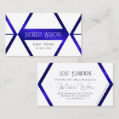 白モダン幾何学的ブルーきらめくプロフェッショナル 名刺 (正面/裏面)