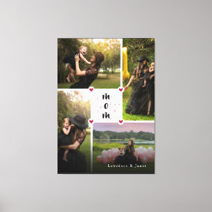 白モダン愛パーソナライズされたYouコラージュ写真 キャンバスプリント