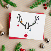白モダン抽象芸術のクリスマストナカイ シーズンポストカード
