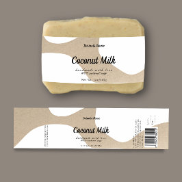 白モダン抽象芸術石鹸ラベルデザイン ペットボトルラベル