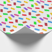 白モダン数々の色の熊 ラッピングペーパー (角)