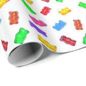 白モダン数々の色の熊 ラッピングペーパー (ロールコーナー)