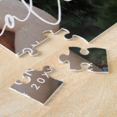 白モダン文字の写真卒業 ジグソーパズル (側面)