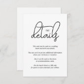 白モダン文字の黒い書結婚跡 エンクロージャーカード (正面/裏面)