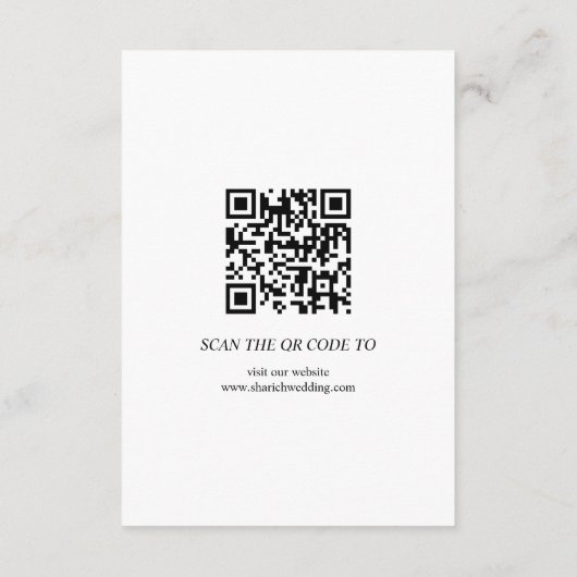 白モダン文字の黒い書結婚跡 エンクロージャーカード (裏面)