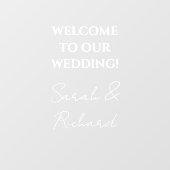 白モダン文字カップル名の結婚歓迎 ウィンドウサイン (シート)