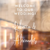 白モダン文字カップル名の結婚歓迎 ウィンドウサイン (シート2)