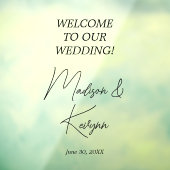 白モダン文字カップル名の結婚歓迎 ウィンドウサイン (シート3)