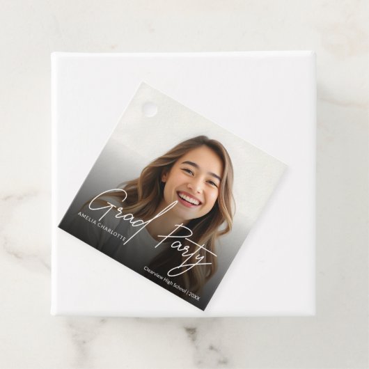 白モダン文字グラッドパーティー写真 フェイバータグ (インサイチュ)