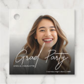 白モダン文字グラッドパーティー写真 フェイバータグ (正面)