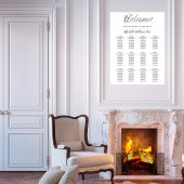 白モダン文字シンプルの結婚座席表 ポスター