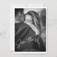 白モダン文字フォトウェディング日付の保存