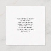 白モダン文字フォトフォイル招待状 エンクロージャーカード (裏面)