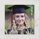 白モダン文字フォトフォイル招待状 エンクロージャーカード (正面)