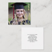 白モダン文字フォトフォイル招待状 エンクロージャーカード (正面/裏面)