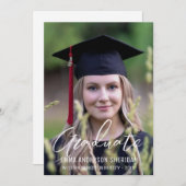 白モダン文字フォトフォイル招待状 セーブザデート (正面/裏面)