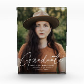 白モダン文字卒業 フォトブロック (正面)