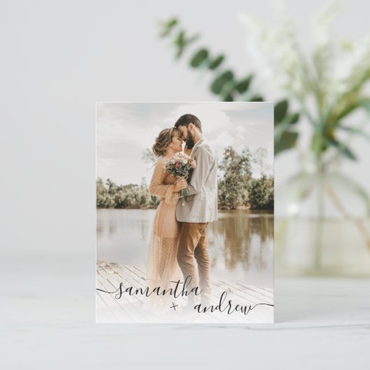 白モダン文字5枚の写真予算結婚予算 (スタンド正面)