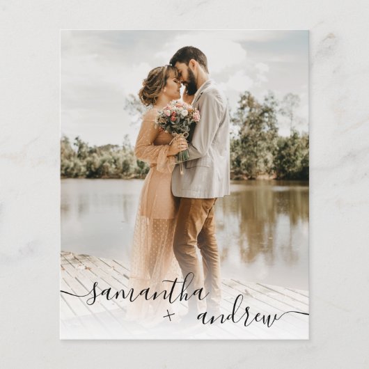 白モダン文字5枚の写真予算結婚予算 (正面)