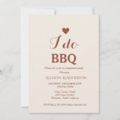 白モダン文字i do bbq婚約パーティ 招待状 (正面)