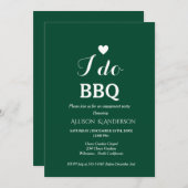 白モダン文字i do bbq婚約パーティ 招待状 (正面/裏面)