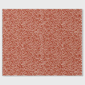 白モダン斑模様の赤 ラッピングペーパー (フラット)