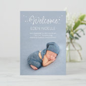 白モダン星エレガント書道ベビー 案内状 (スタンド正面)