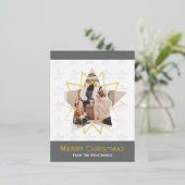 白モダン星写真 箔シーズンポストカード (立ち正面)