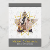 白モダン星写真 箔シーズンポストカード (正面)