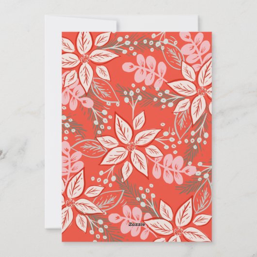 白モダン書写真メリークリスマス シーズンカード (裏面)