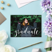 白モダン書写真卒業 アクリル招待状 (インサイチュ (ウェディング))