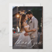 白モダン書結婚道 サンキューカード (正面)