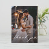 白モダン書結婚道 サンキューカード (スタンド正面)