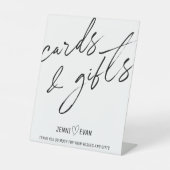 白モダン書記及び贈り物結婚 台座サイン (正面)