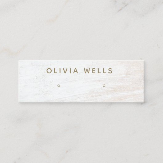 白モダン木イヤリングディスプレイミニミニブシン スキニー名刺 (正面)