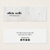 白モダン木スタッドイヤリング表示カード (正面&裏面)